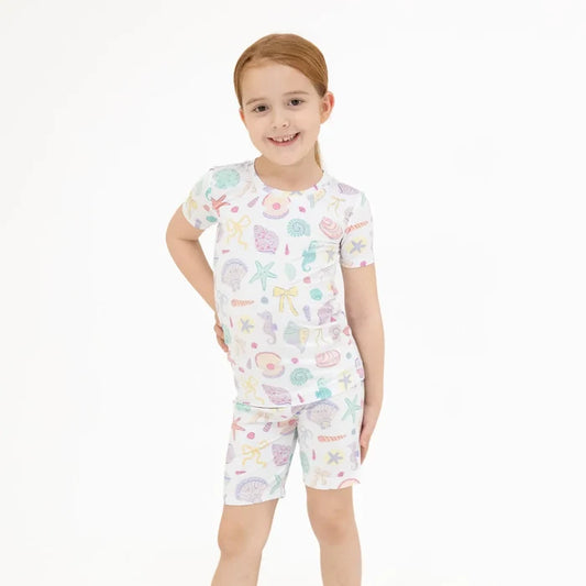 Angel Dear Loungewear Short Set in Beach Days
