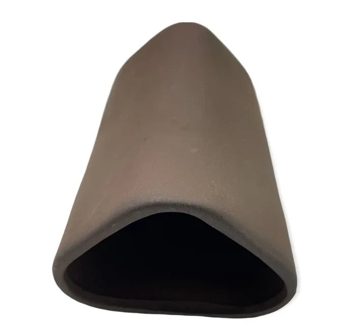 Aquarium Cave Flat Triangle — brown ceramic cave tube with rounded edges