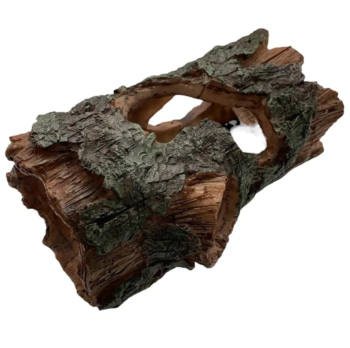 Aquarium Cave Natural Trunk: naturalistic resin log with textured bark and hollow center