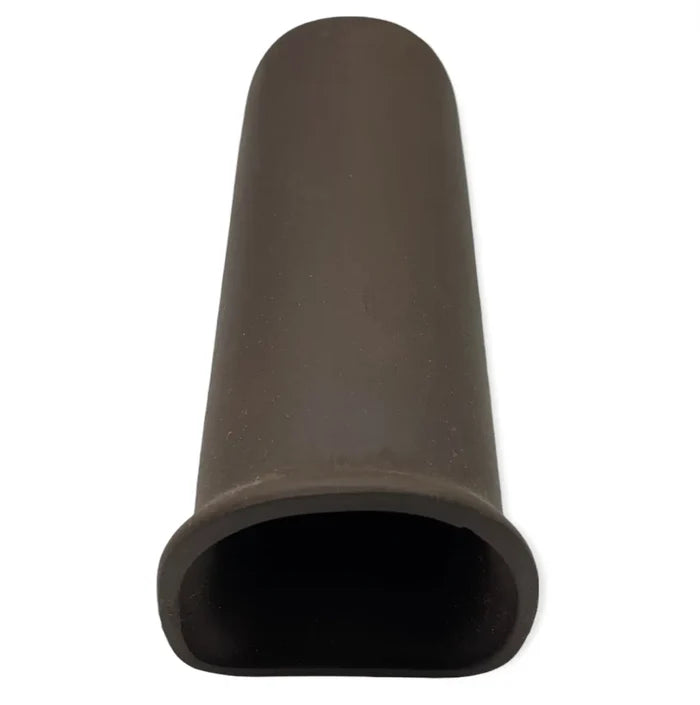 Aquarium Cave Round Mouth — dark brown ceramic tapered cave tube