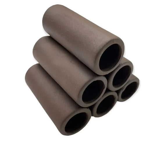 Aquarium Cave Stacked Pipes — brown ceramic pipe cluster for fish hides