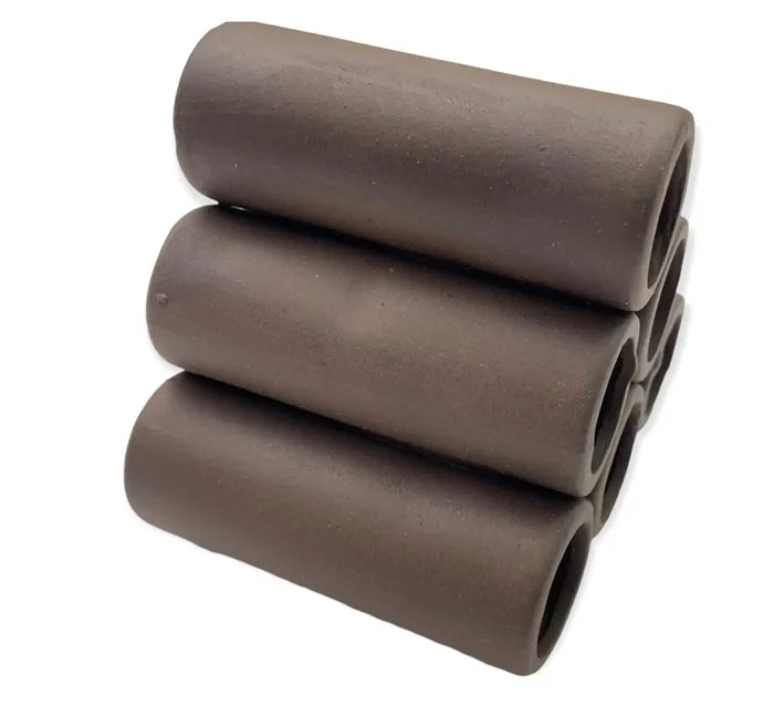Aquarium Cave Stacked Pipes — matte brown ceramic aquarium pipes
