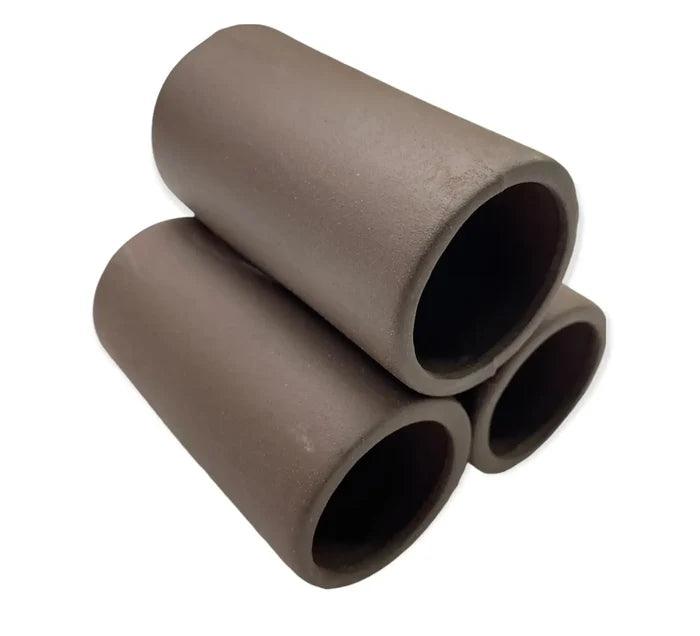 Three matte brown ceramic tubes stacked in Aquarium Cave Triple Pipe Wide
