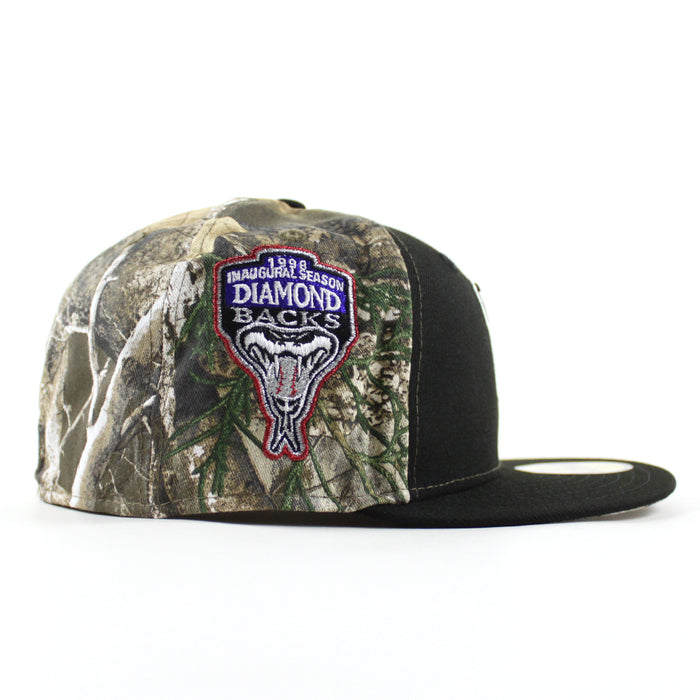 Arizona Diamondbacks 1998 Inaugural Season New Era 59Fifty Fitted Hat (Black And Real Tree Under Brim)