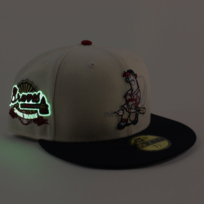 Atlanta Braves BLOOPER Spring Training Patch New Era 59Fifty Fitted Hat (Chrome White Navy Gray Under Brim)