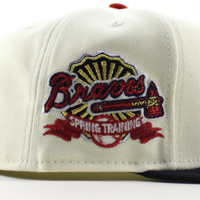 Atlanta Braves BLOOPER Spring Training Patch New Era 59Fifty Fitted Hat (Chrome White Navy Gray Under Brim)