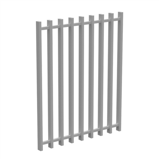 BARR 50 x 25 Aluminium Blade Gate - 1200mm H x 975mm W - White / Black - Pool Safe - Batten Gate - Image 1