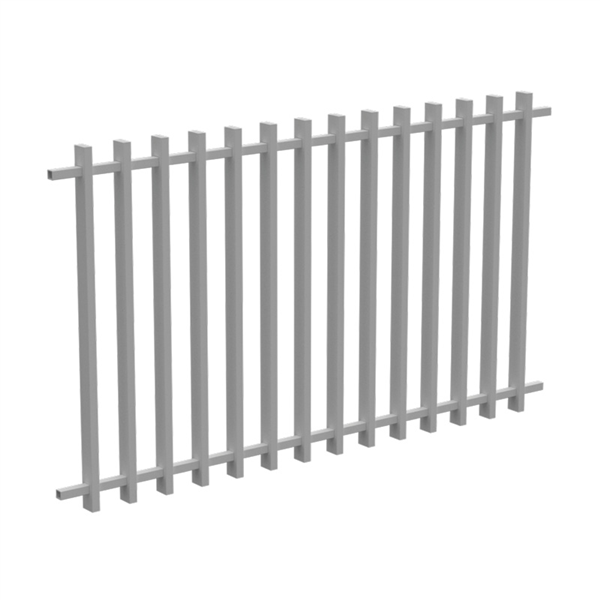 BARR Balustrade panel Aluminium Blade Fence Panel - 1000mm H x 1733mm W - White / Black, Batten Fence - Image 1