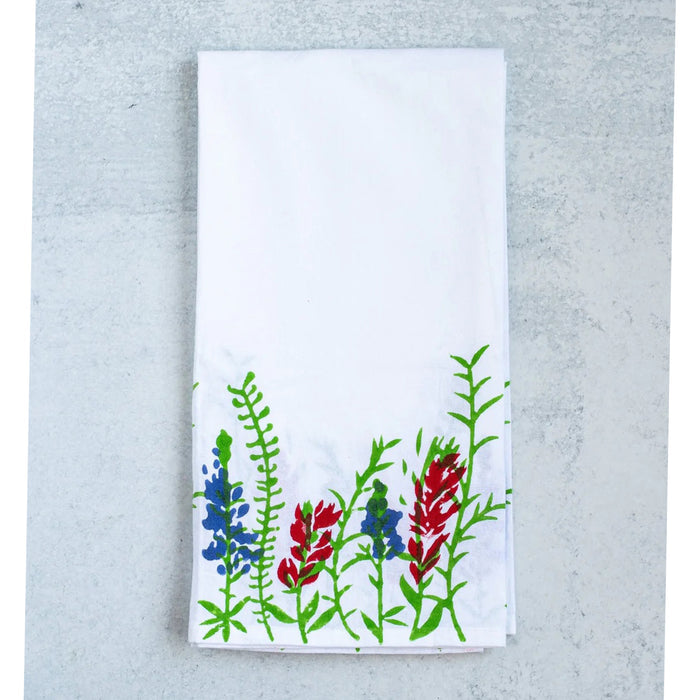 Bloom Block Print Tea Towel