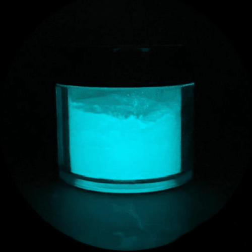 Blue glow in the dark powder for soap