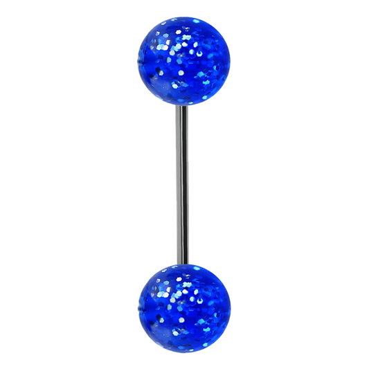14g Blue Acrylic Tongue Bar 14 Gauge / Surgical Steel / Blue Barbell
