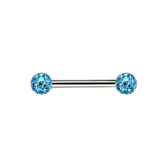 14g Titanium Ferido Jewel Bar Blue Zircon 12mm / Titanium / Blue Zircon Barbell