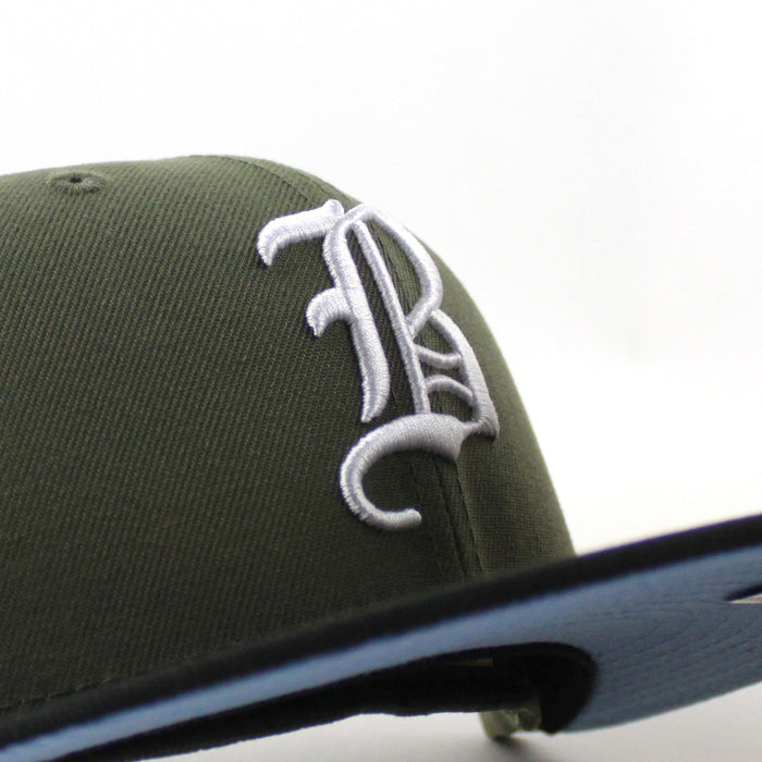 Boston Braves 1942 All Star Game New Era 59Fifty Fitted Hat (Olive Green Black Sky Blue Under Brim)