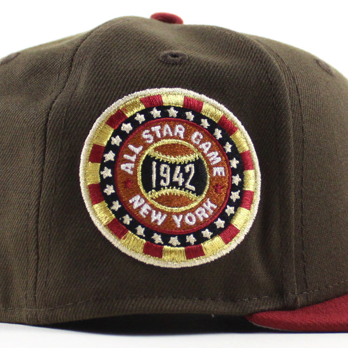 Boston Braves 1942 All Star Game New Era 59Fifty Fitted Hat (Walnut Brown Brick Red Gray Under Brim)