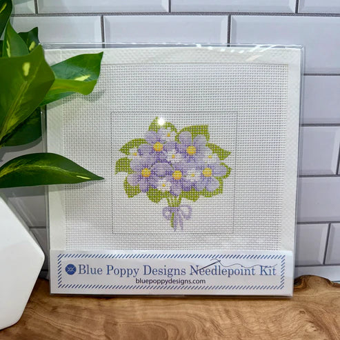 Bouquet of Purple Flowers Needlepoint Kit