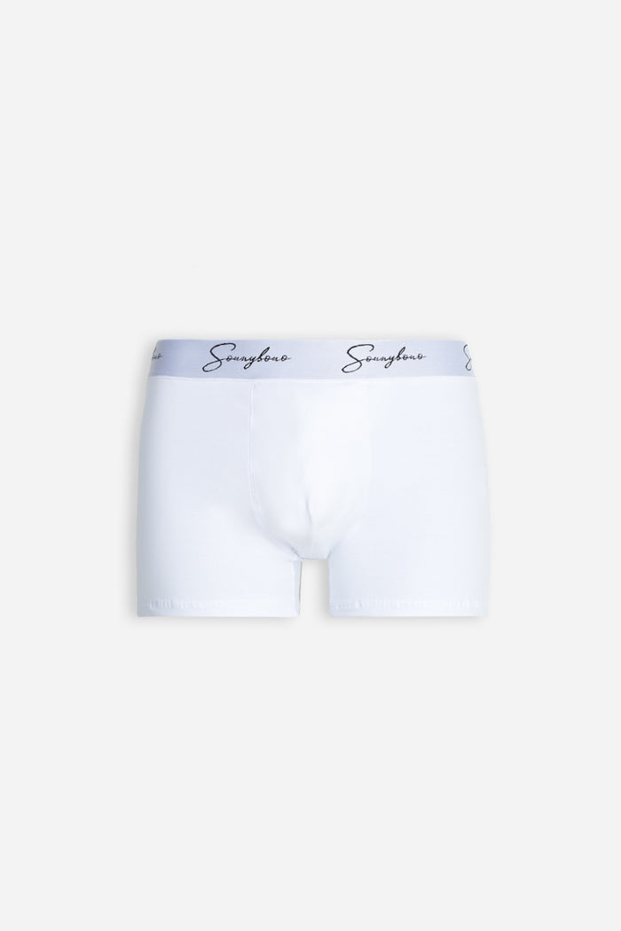 BOXER CON ELASTICO A CONTRASTO BIANCO