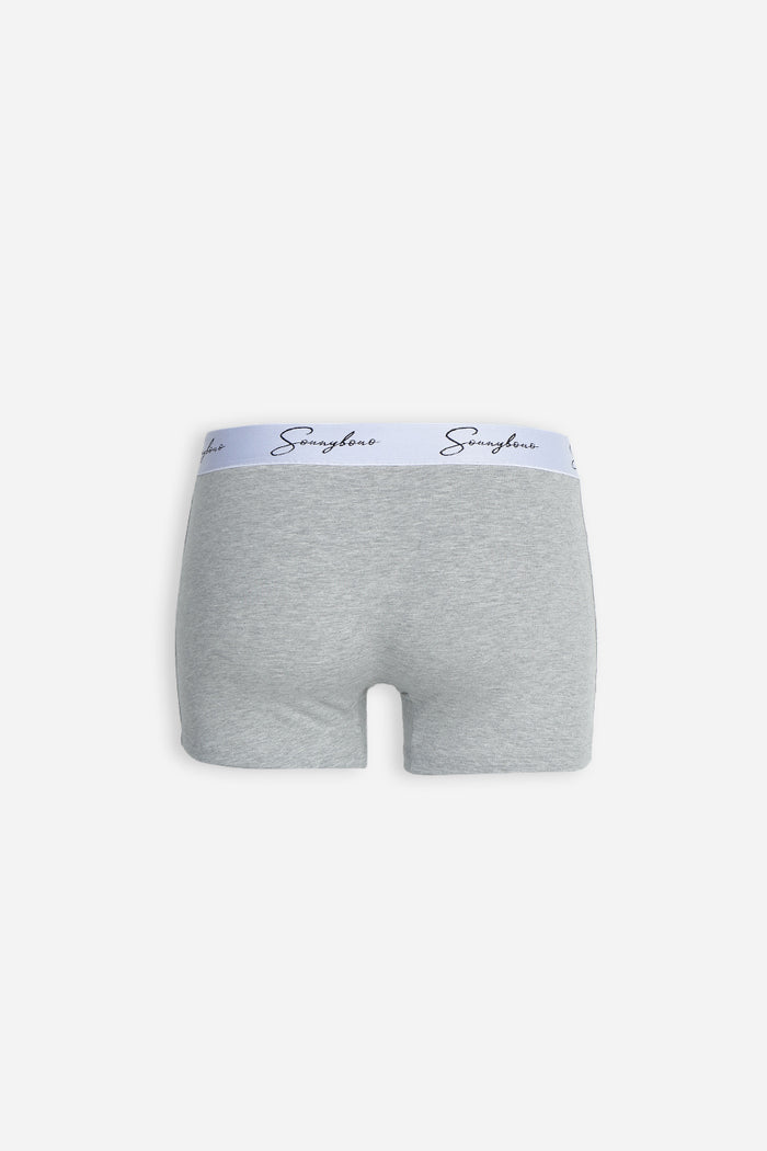 BOXER CON ELASTICO A CONTRASTO GRIGIO