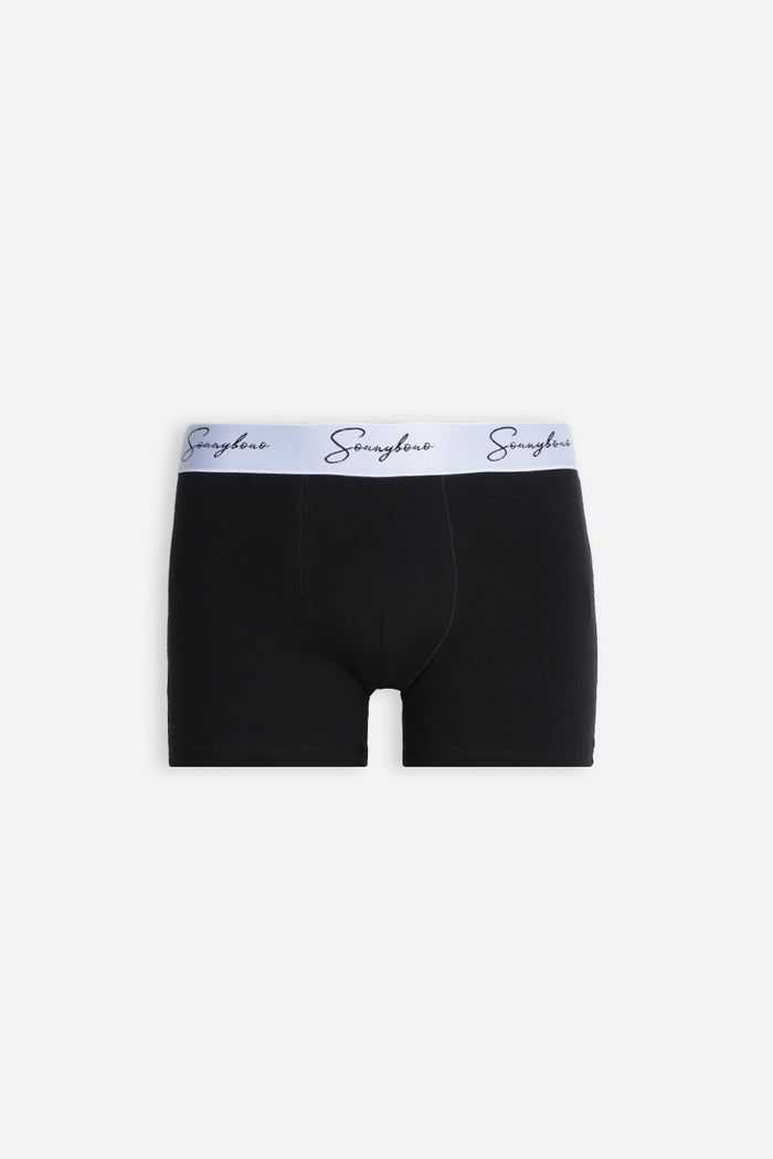 BOXER CON ELASTICO A CONTRASTO NERO