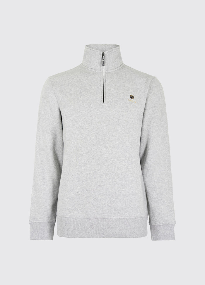 Boyce Men’s Zip Neck Sweater - Grey Marl