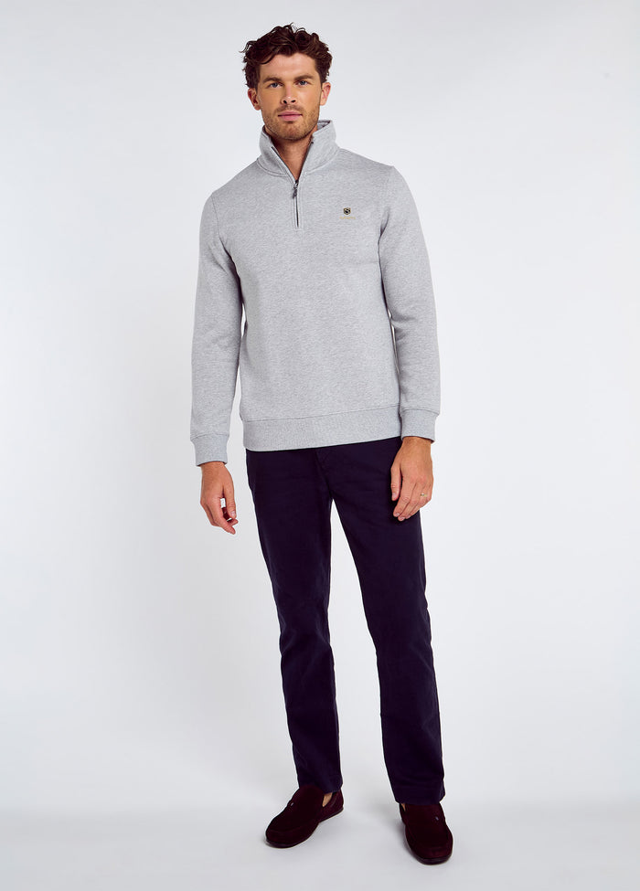 Boyce Men’s Zip Neck Sweater - Grey Marl