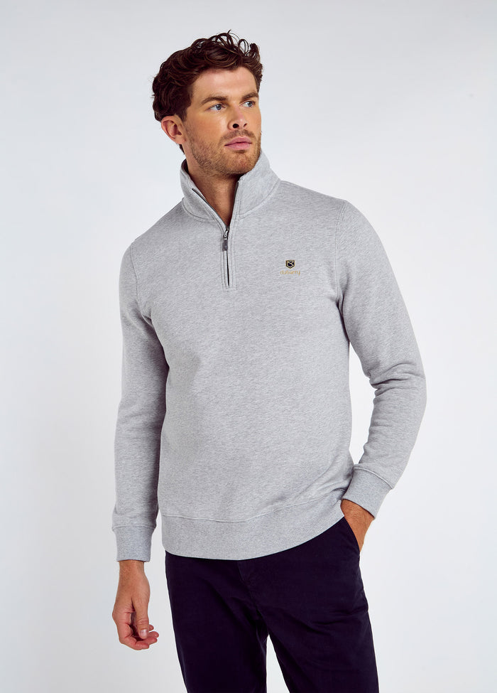 Boyce Men’s Zip Neck Sweater - Grey Marl