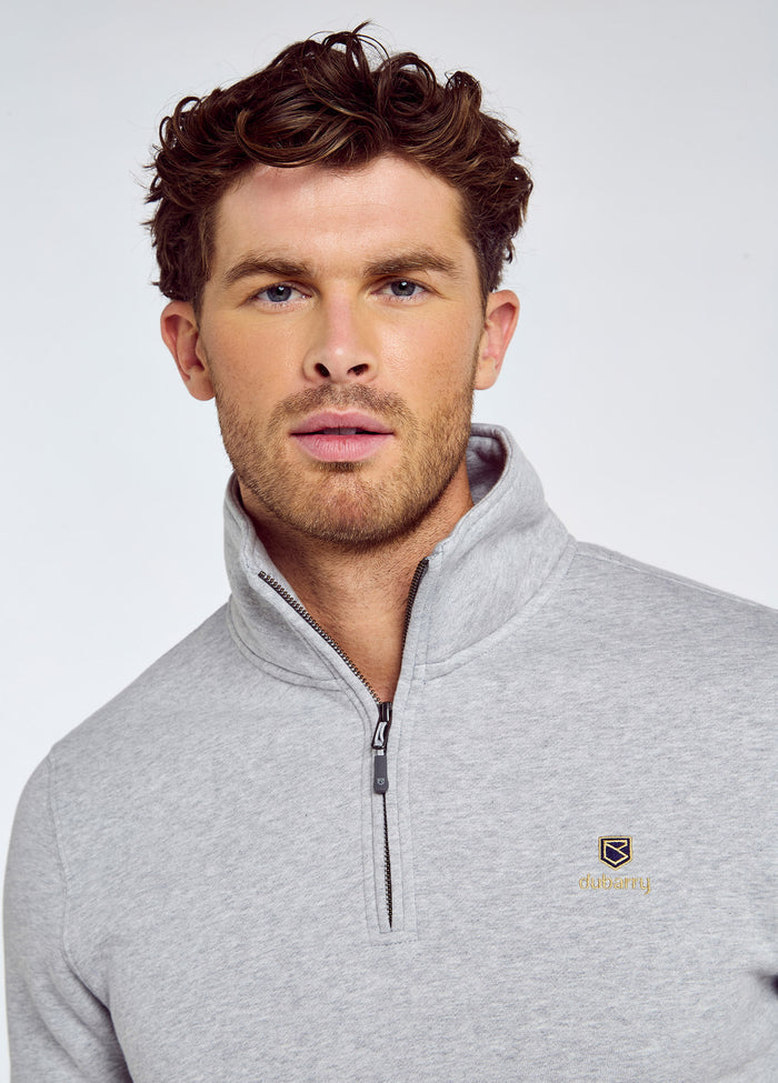 Boyce Men’s Zip Neck Sweater - Grey Marl