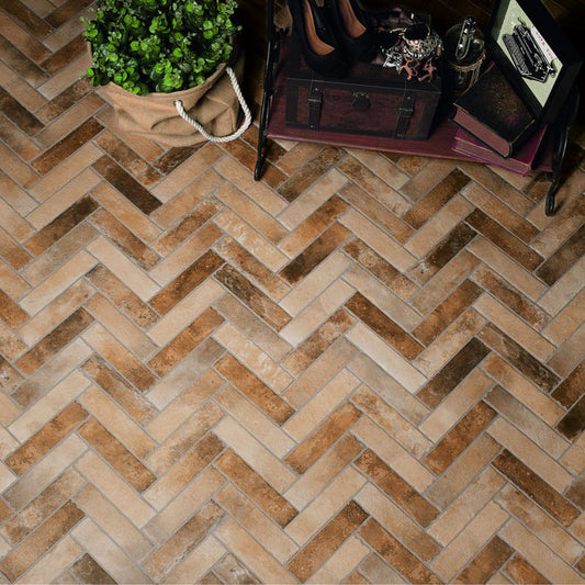 Brewhouse Porcelain Parquet 25x6.5 Box Ca'Pietra 6.5cm x 25cm