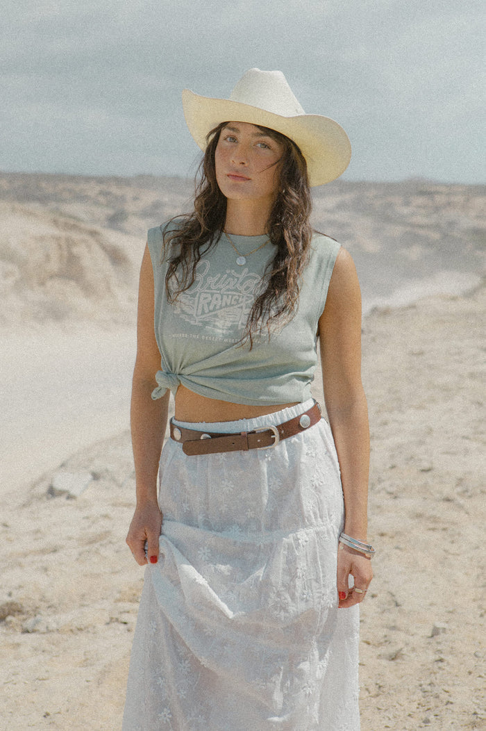 Women's Brixton Ranch Muscle Tank in the color Sage Green - Men's Lifestyle image