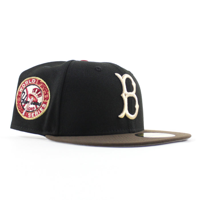 BROOKLYN DODGERS 1949 World Series New Era 59Fifty Fitted Hat (Black Brown Gray Under Brim)