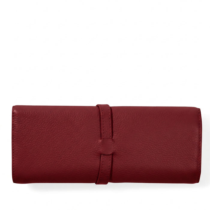 Buckled Jewelry Roll Garnet Red