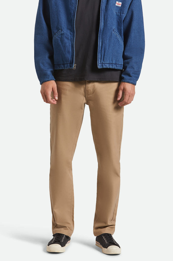 Men's Builders 5 Pocket Stretch Pant in the color Khaki - Men's Front View