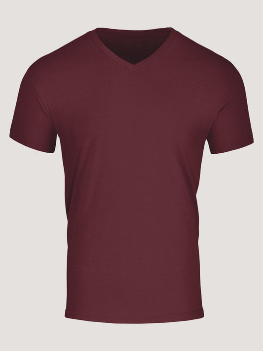Burgundy V-Neck| Men's Tees at Fresh Clean Threads
