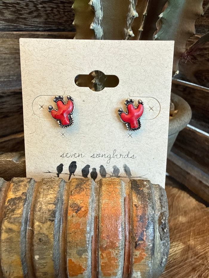 Cactus Stud Earrings - 8 Colors