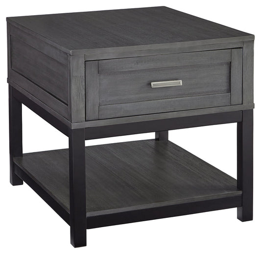 Caitbrook T454-3 GrayBlack Rectangular End Table