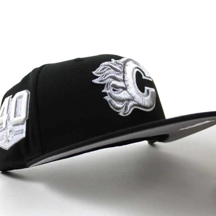 Calgary Flames 40 Years Patch New Era 59Fifty Fitted Hat (Black Gray Under Brim)