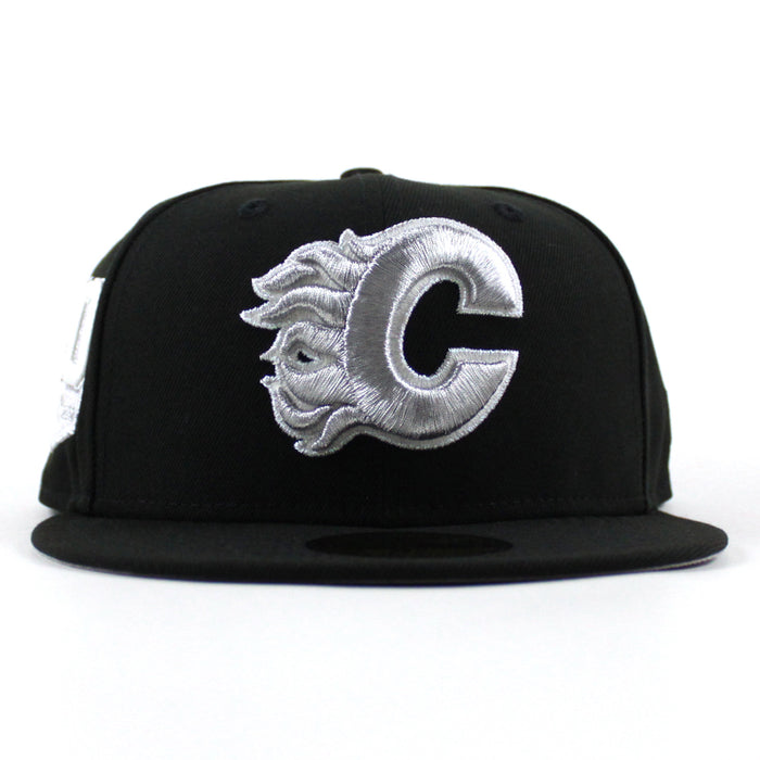 Calgary Flames 40 Years Patch New Era 59Fifty Fitted Hat (Black Gray Under Brim)