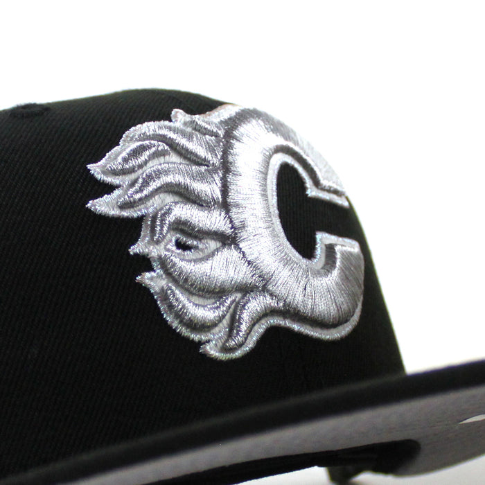 Calgary Flames 40 Years Patch New Era 59Fifty Fitted Hat (Black Gray Under Brim)