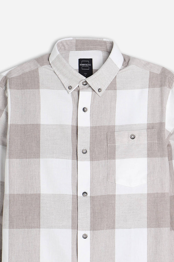 CAMICIA A QUADRI FLANELLA F-BEIGE