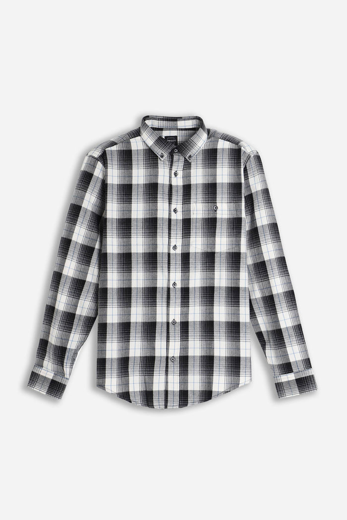 CAMICIA A QUADRI FLANELLA F PANNA