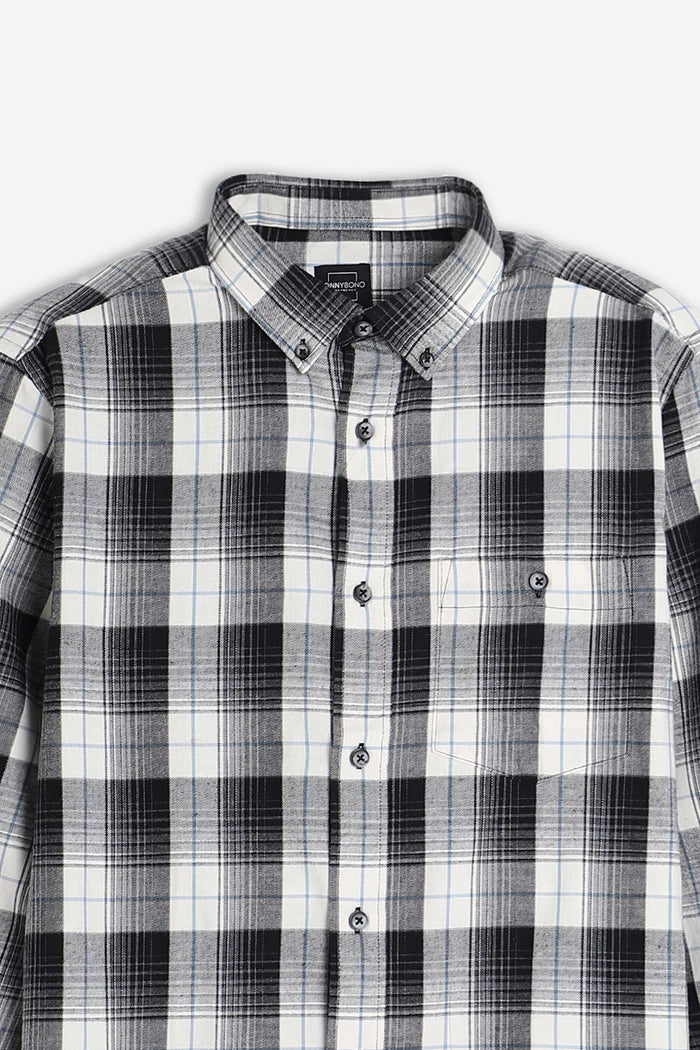 CAMICIA A QUADRI FLANELLA F PANNA