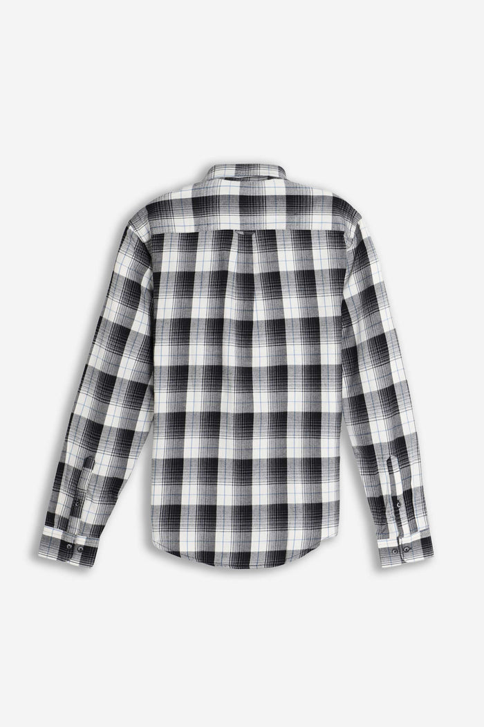 CAMICIA A QUADRI FLANELLA F PANNA