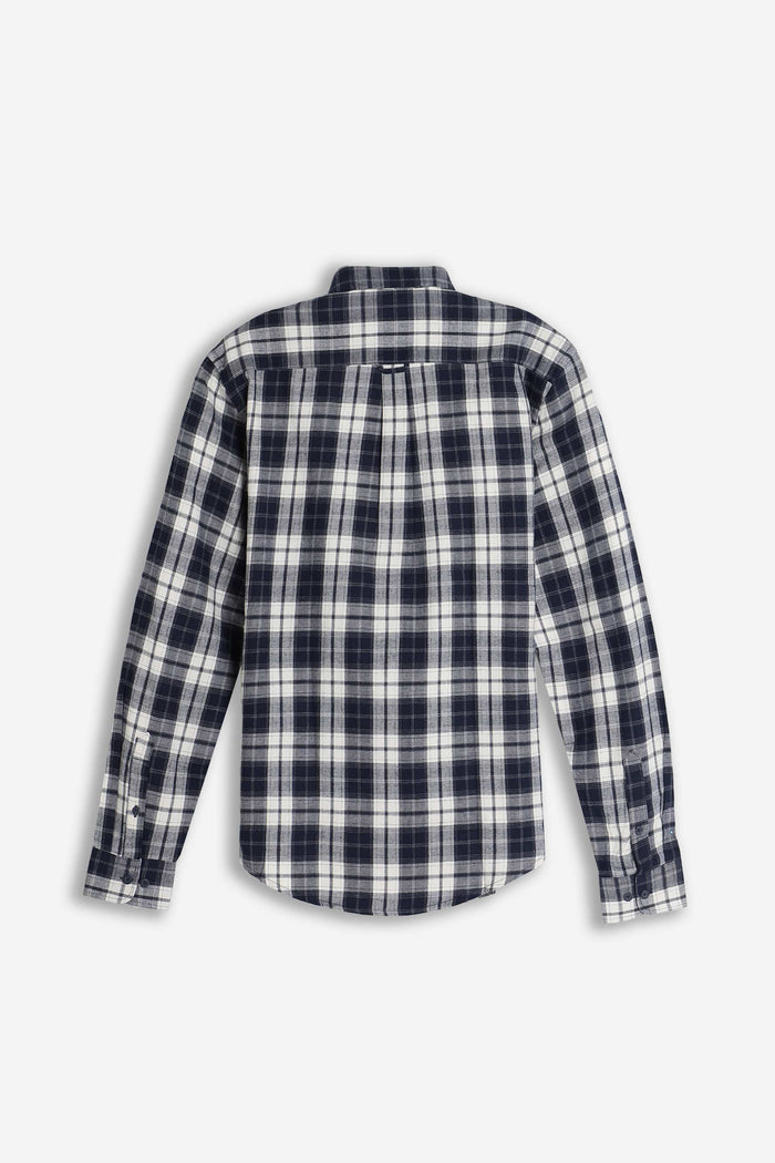 CAMICIA CON QUADRI FLANELLA F BLU