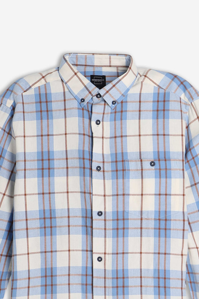 CAMICIA CON QUADRI FLANELLA F PANNA