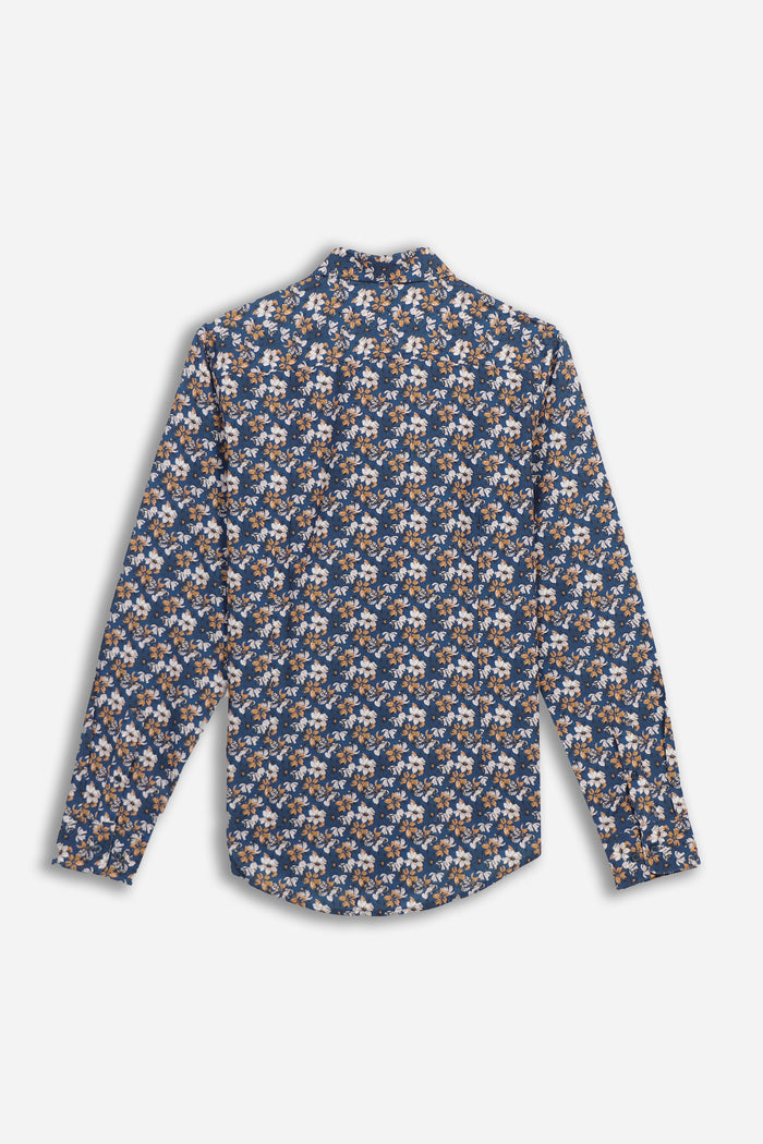 CAMICIA FANTASIA STRETCH BLU - Sonnybono