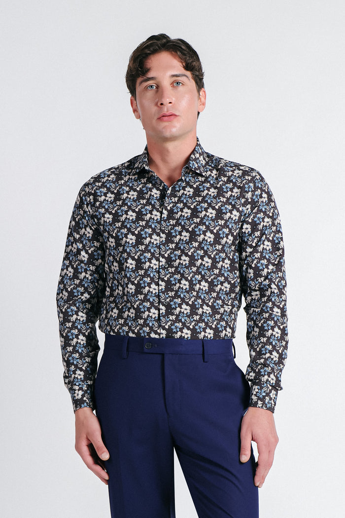 CAMICIA FANTASIA STRETCH MORO - Sonnybono