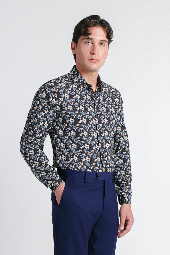CAMICIA FANTASIA STRETCH MORO - Sonnybono