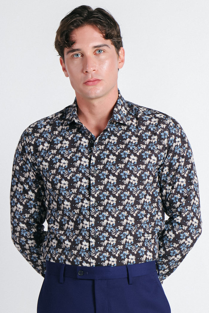 CAMICIA FANTASIA STRETCH MORO - Sonnybono