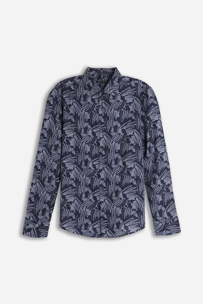 CAMICIA STRETCH FANTASIA F BLU