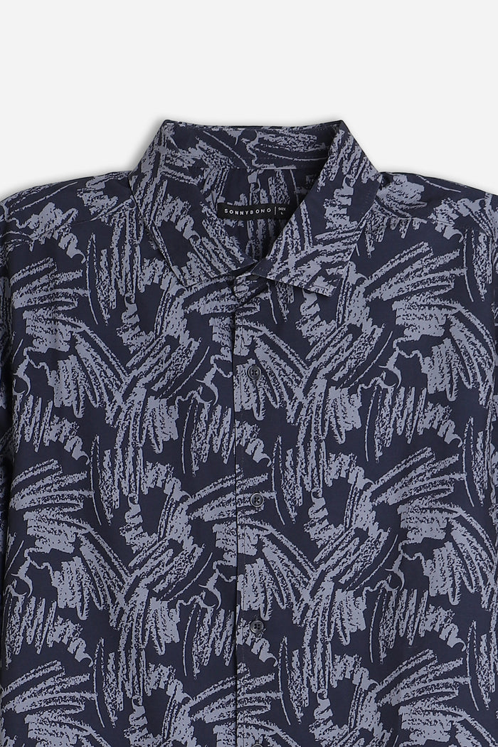 CAMICIA STRETCH FANTASIA F BLU