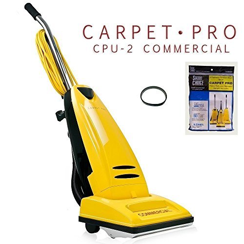 Carpet Pro CPU 2 Commercial Vacuum Cleaner + 3pk Upright Bags + CPU1/CPU2 Belt